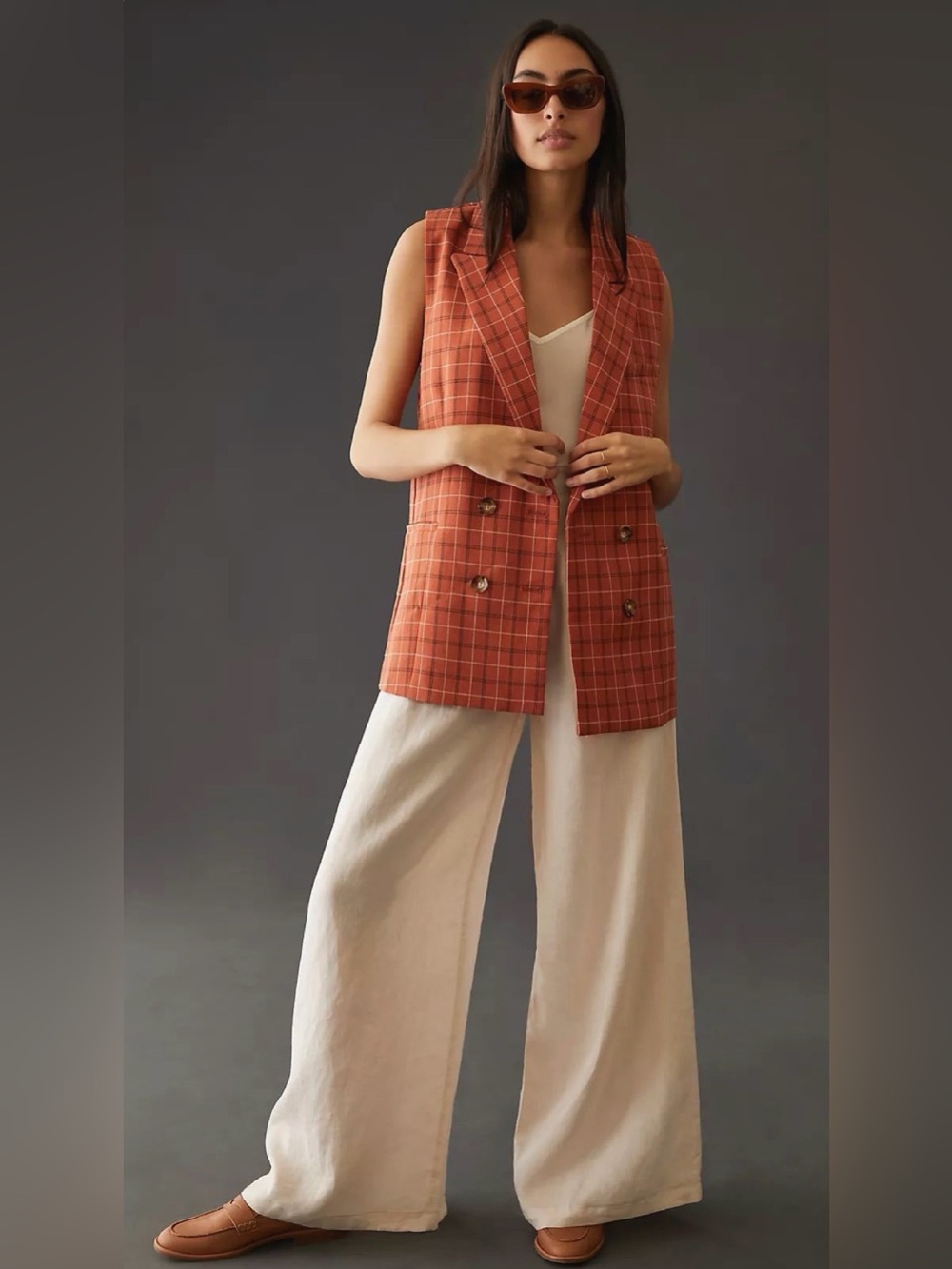 Hutch Classic Longline Plaid Vest from Anthropologie